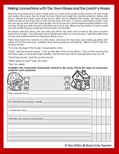 Free Printables to Use with Teaching Making Connections with Text