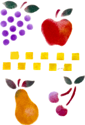 stenciling pattern with fruit