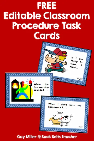 Editable Classroom Procedure Task Cards