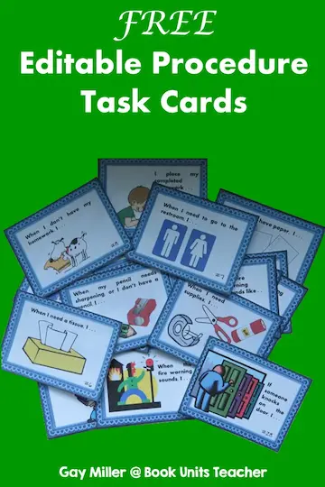 Editable Classroom Procedure Task Cards