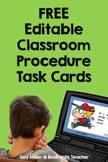 Editable Classroom Procedure Task Cards