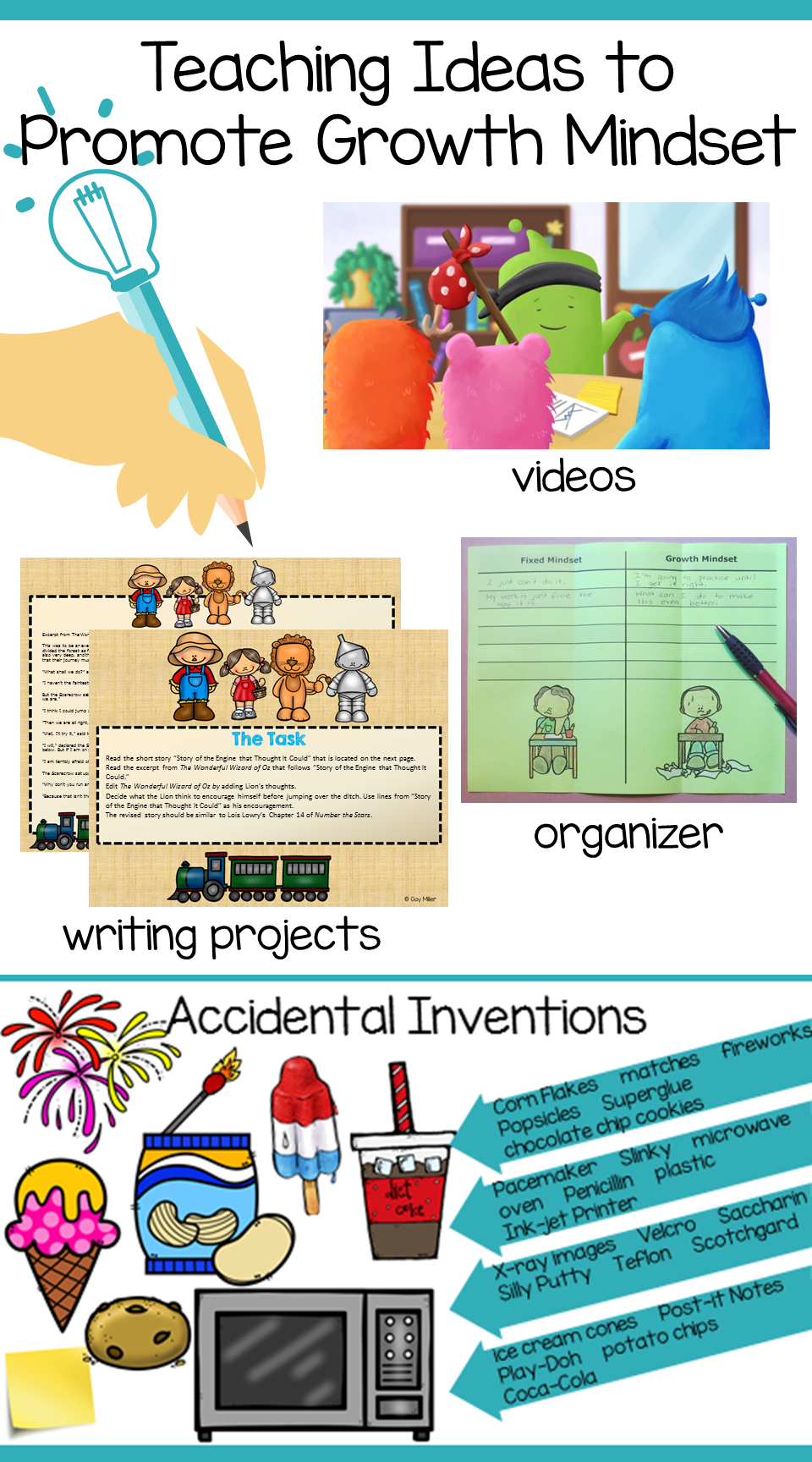 Teaching Ideas to Promote Growth Mindset with Free Printable Activities