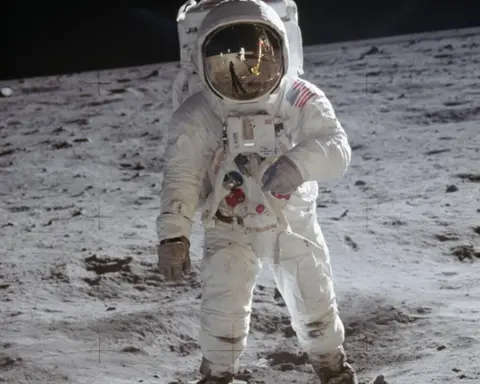 Apollo 11 astronauts on the moon