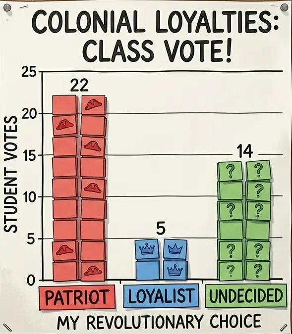 Patriot Loyalist undecided bar graph activity