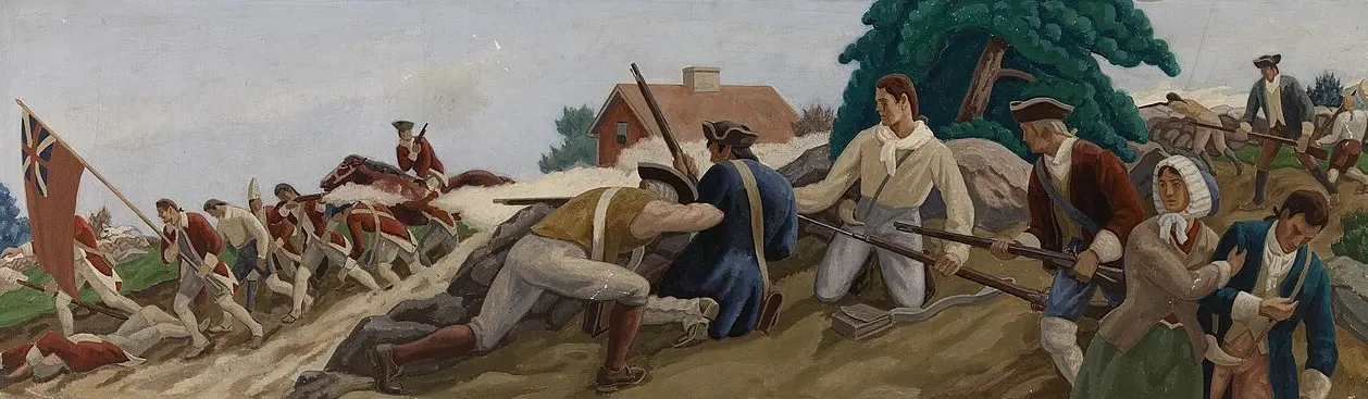 Colonial militia fighting British soldiers