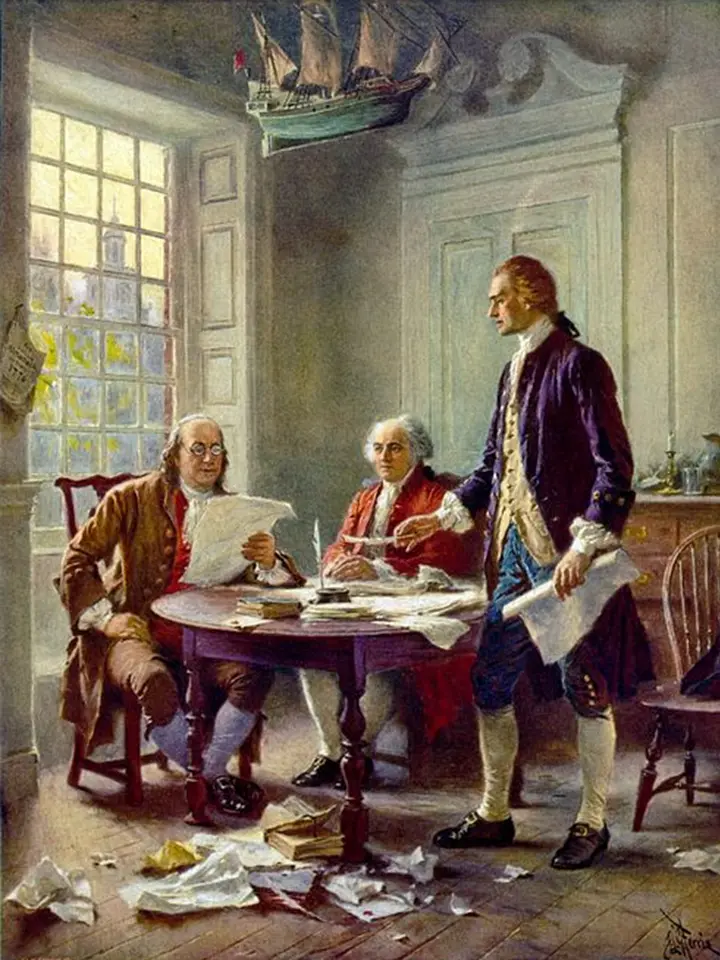 Thomas Jefferson drafting the Declaration of Independence
