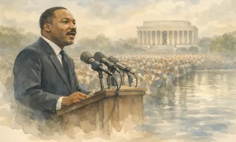 Martin Luther King Jr. speaking to a crowd
