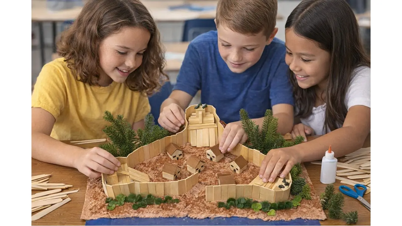 Jamestown fort diorama