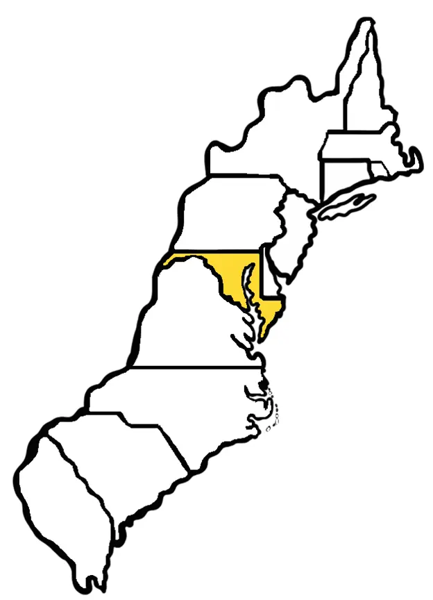Map of Maryland Colony