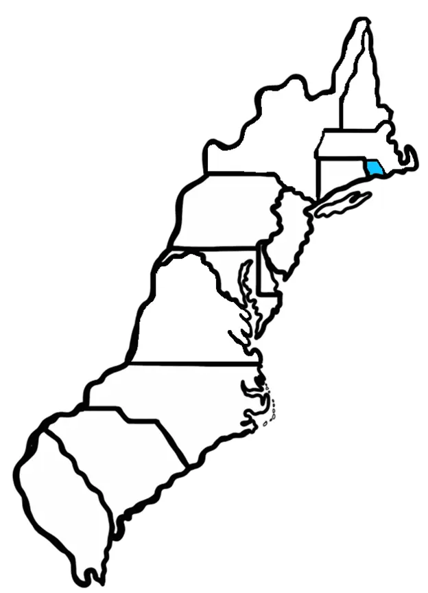 Map of Rhode Island Colony