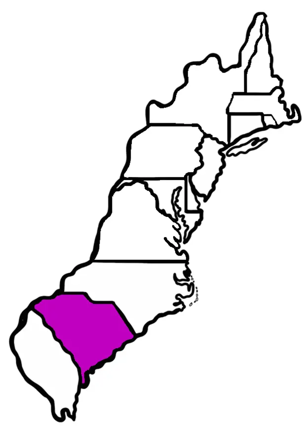 Map of South Carolina Colony