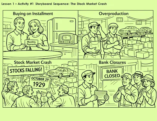 Great Depression storyboard activity