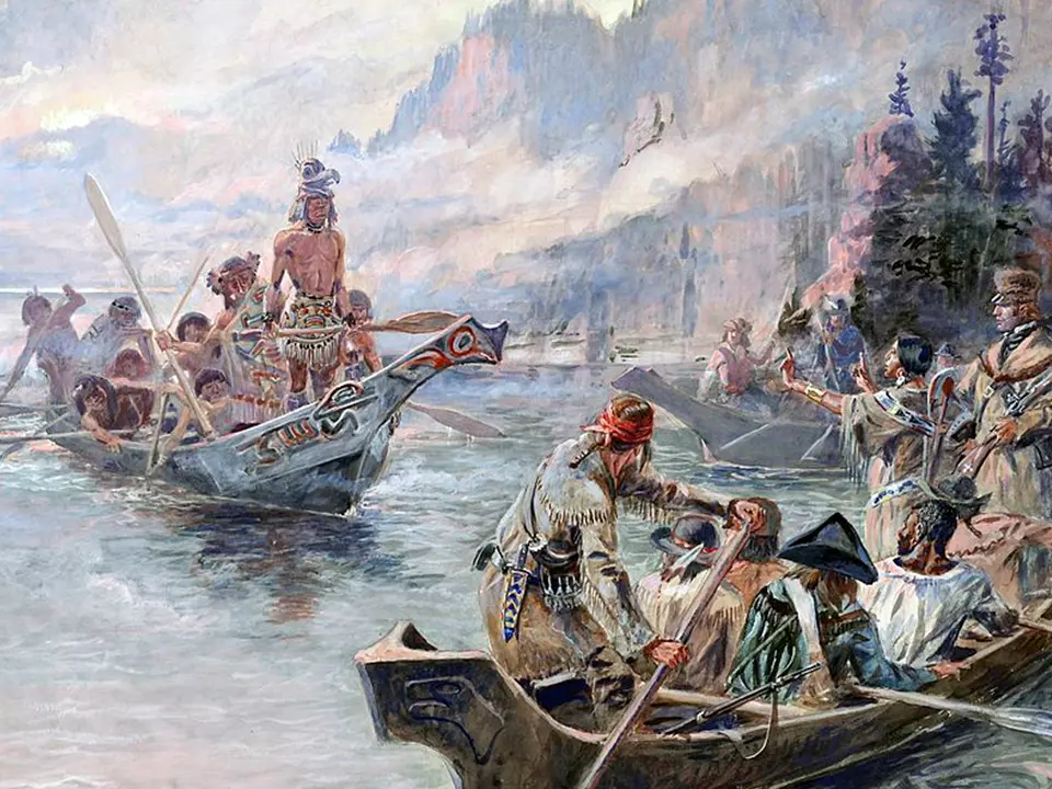 Lewis and Clark’s canoes on the Columbia River