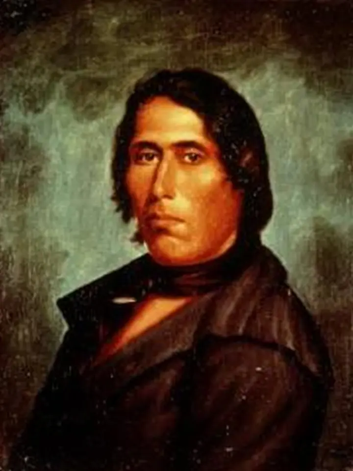A painting said to show the Shawnee leader Tecumseh