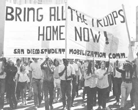 anti-war march of University of San Diego students 1971