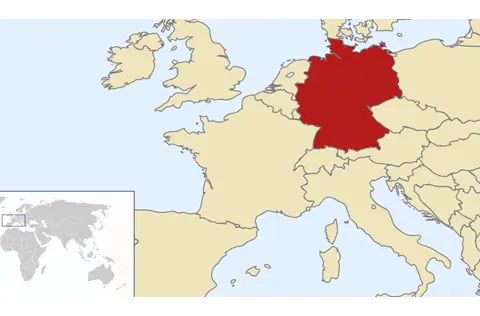 Map Showing the Location of Germany