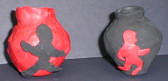 Vases Representing Red and Black Figure Pottery