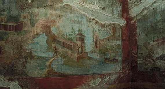 Pompeii. House of the Fontana Piccola. Painting to R. of fountain
