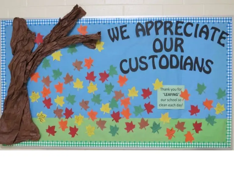 We Appreciate Our Custodians bulletin board