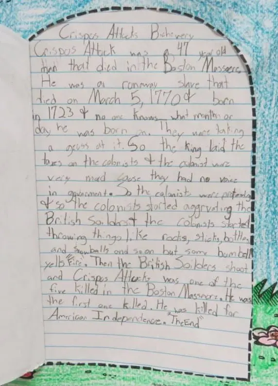 Close-up of gravestone writing project