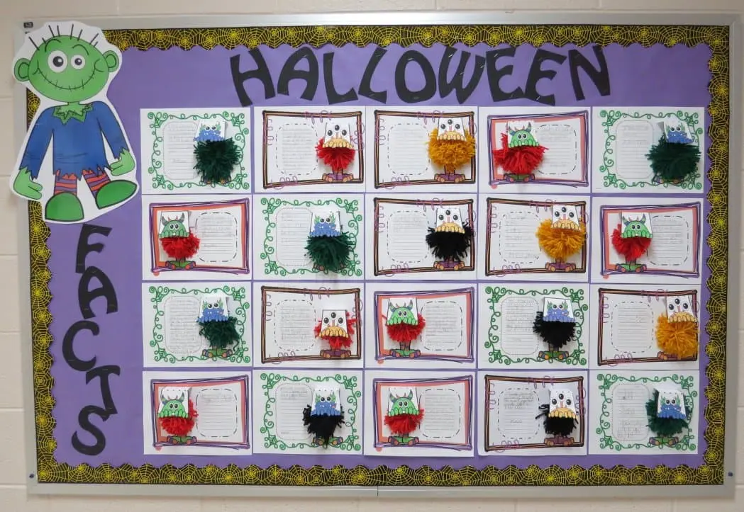 Halloween monster bulletin board display