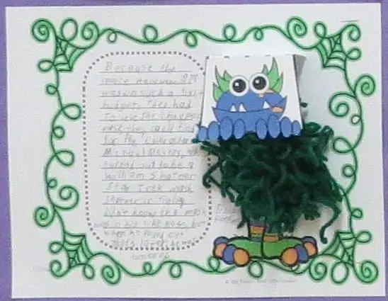 Halloween monster example from 6th grader