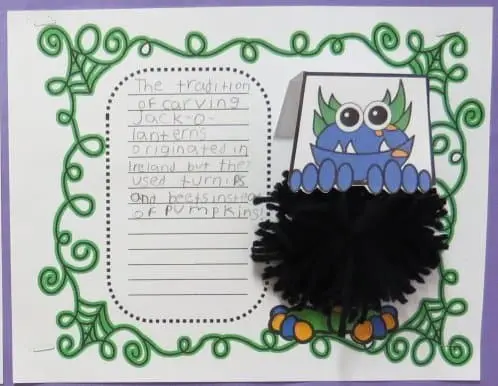 Halloween monster example from 2nd grader