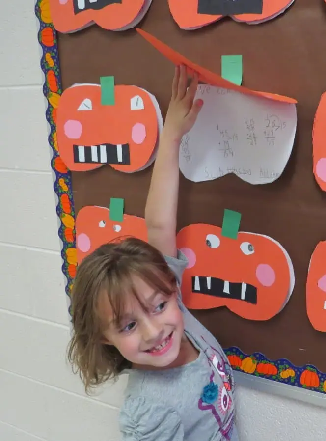 Inside the jack-o-lantern math display