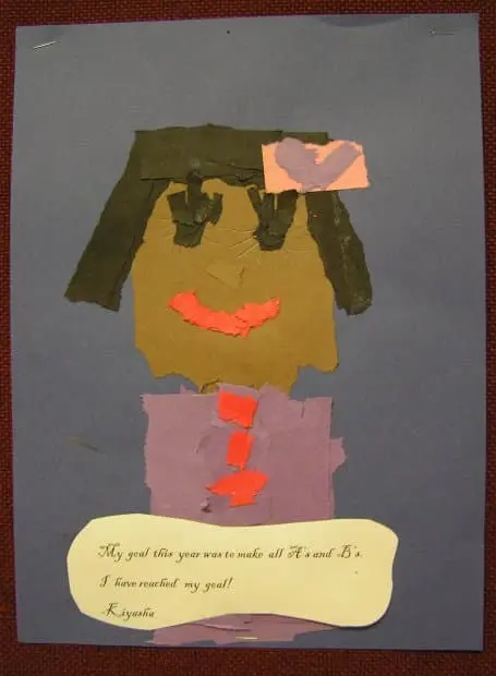 Self-portrait with student goal paragraph