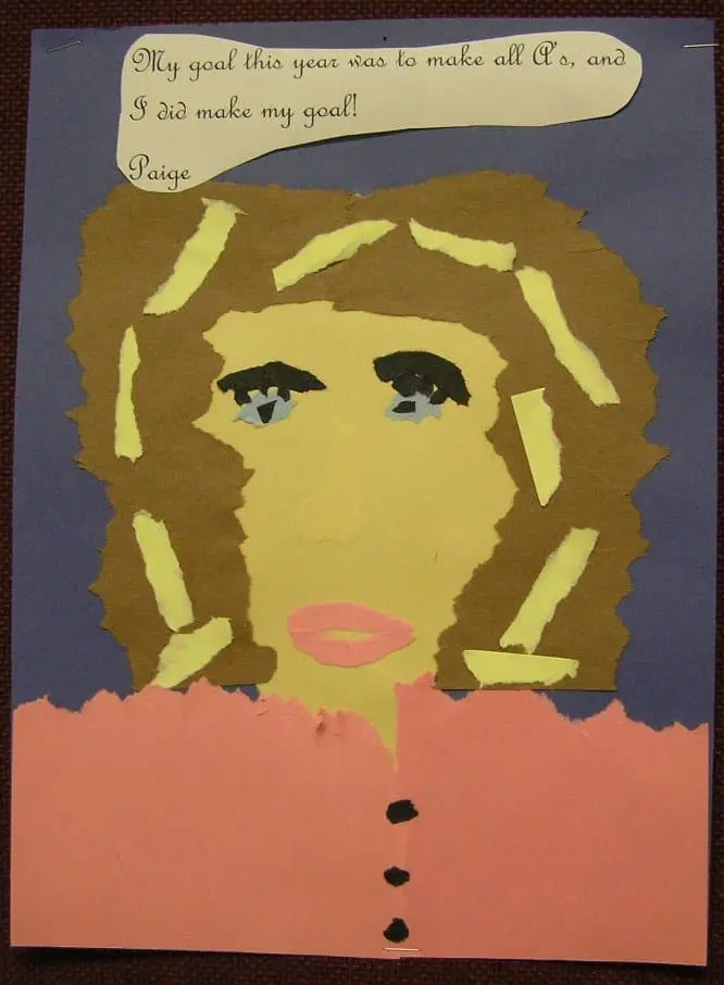 Another example of a torn paper self-portrait