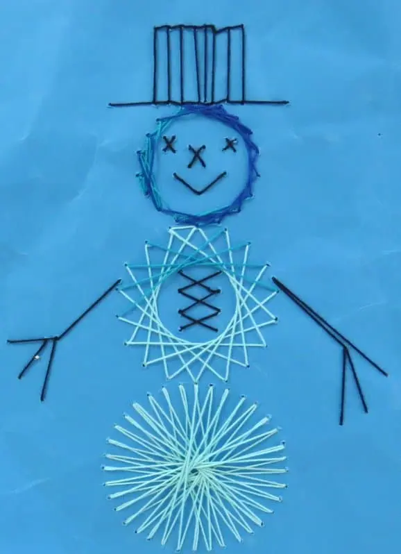 Second string art snowman example
