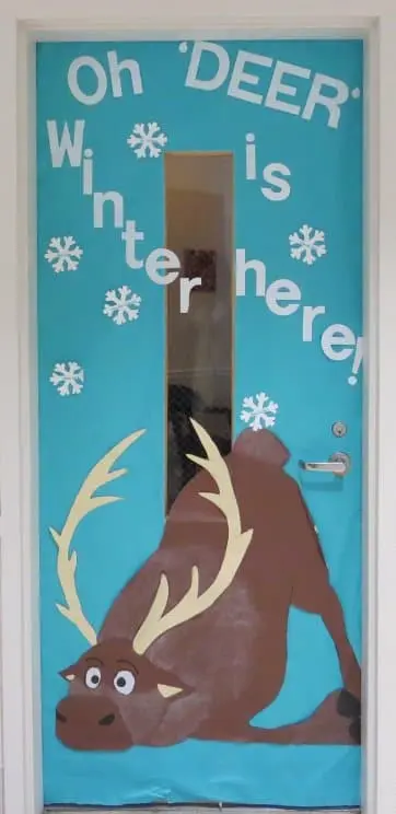 Oh Deer Winter is Here door decoration