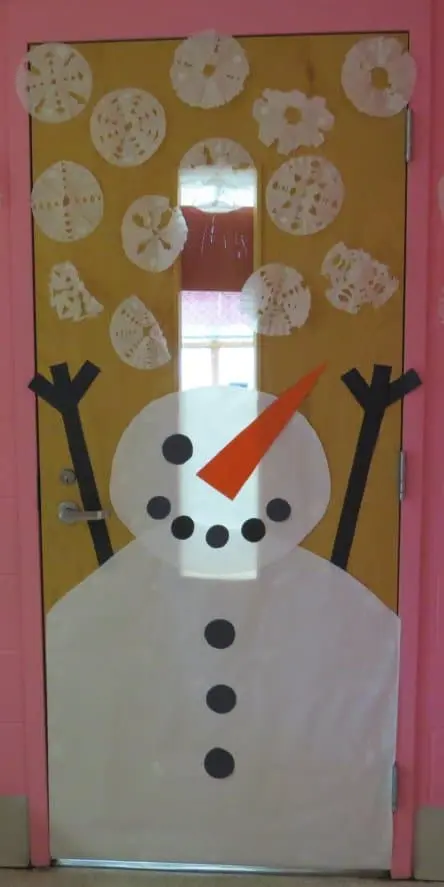 Snowman door decorating competition entry