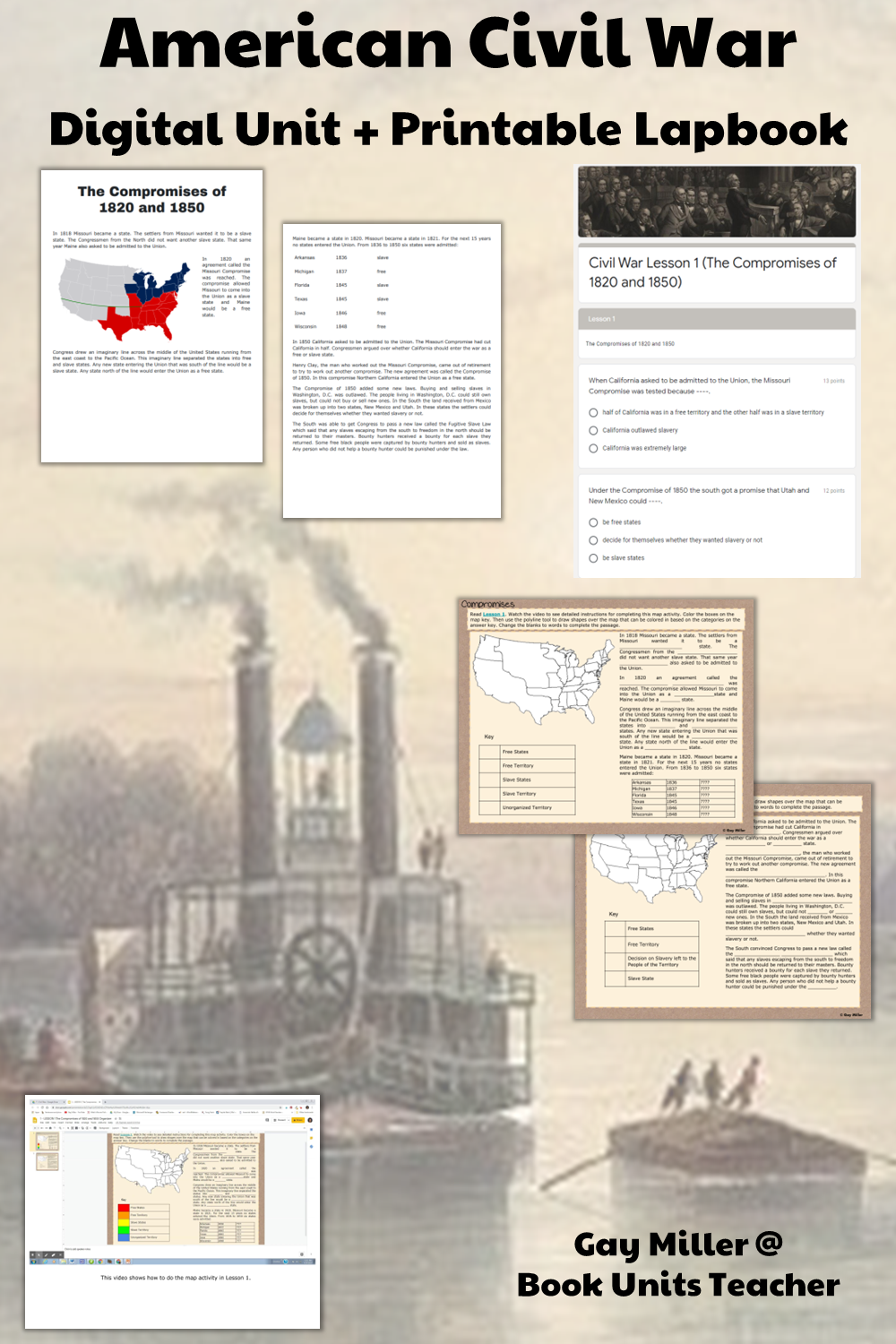 Purchase American Civil War Digital Unit on Teachers Pay Teachers. This activity is great for upper elementary including 4th, 5th, and 6th graders.