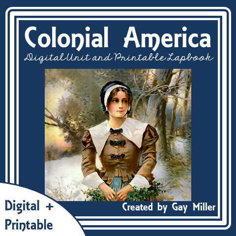 Purchase Colonial America Lapbook + Digital Unit on Teachers Pay Teachers. This activity is great for upper elementary including 4th, 5th, and 6th graders.