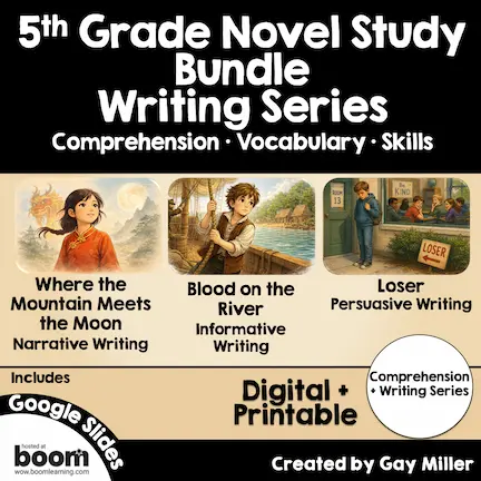 5th Grade Novel Study Bundle Writing Seriex