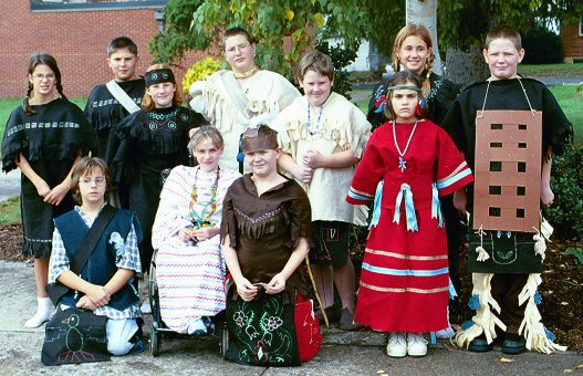 Students dressed as Native Americans