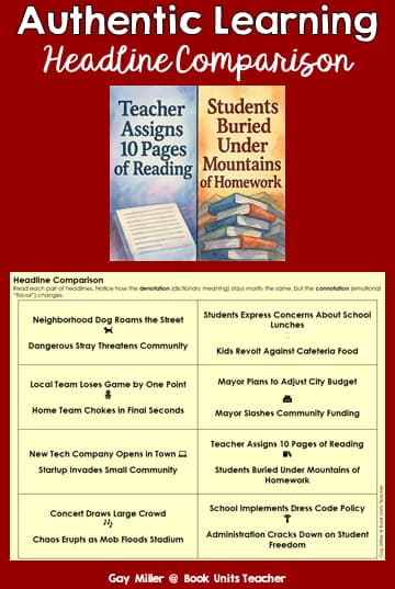 Authentic Learning Activities Headline Comparison