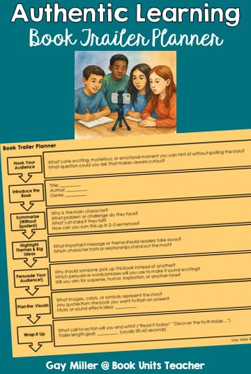 Authentic Learning Activities Book Trailer Planner