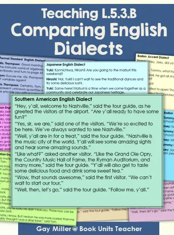 Comparing English Dialects - Task Cards