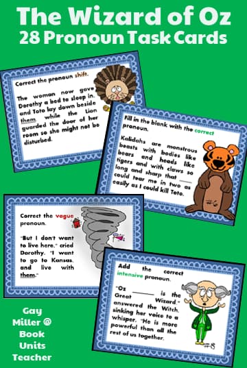 The Wizard of Oz Chapter 9: “The Queen of the Field Mice” Pronoun Task Cards