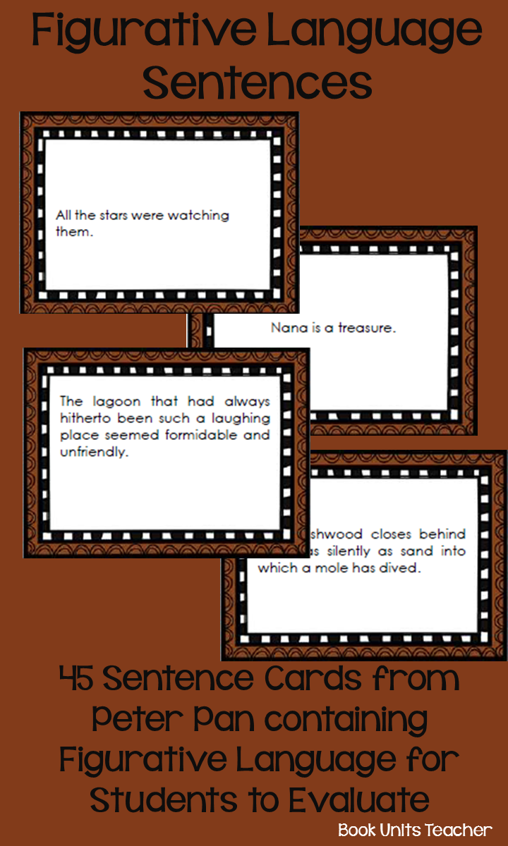 Peter Pan Similes, Metaphors, and Personification ~ 45 FREE Sentence Cards from Peter Pan containing Figurative Language for Students to Evaluate