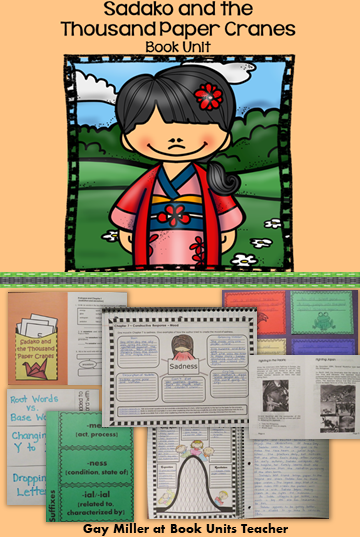 Grab free resources to use with Sadako and the Thousand Paper Cranes including foldable organizer and animated short activity.