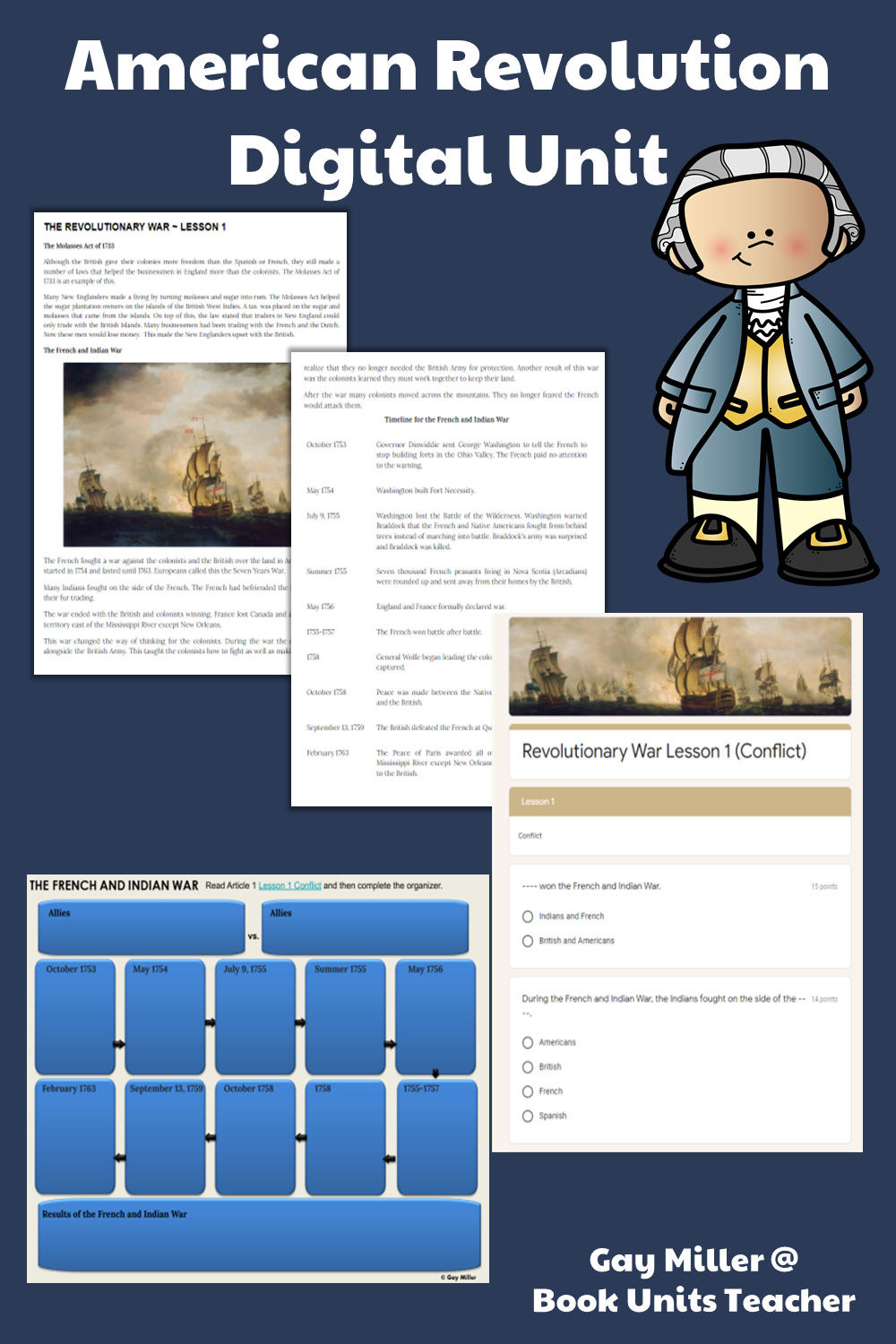 Purchase American Revolution  Digital Unit on Teachers Pay Teachers. This activity is great for upper elementary including 4th, 5th, and 6th graders.
