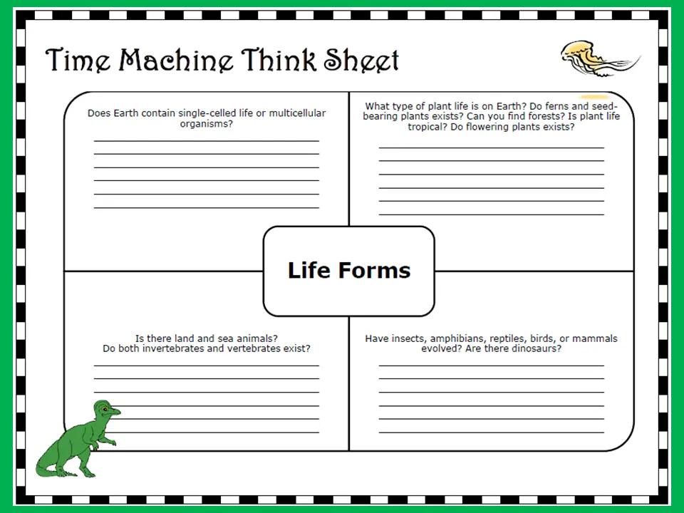 Photo: Completed Time Machine think sheets