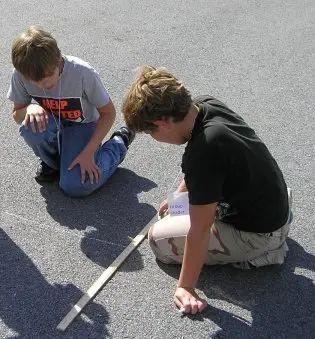 Students reviewing results