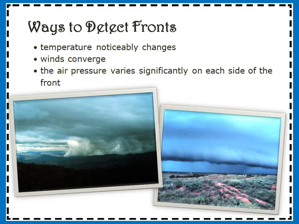 Ways to detect fronts poster with storm photos