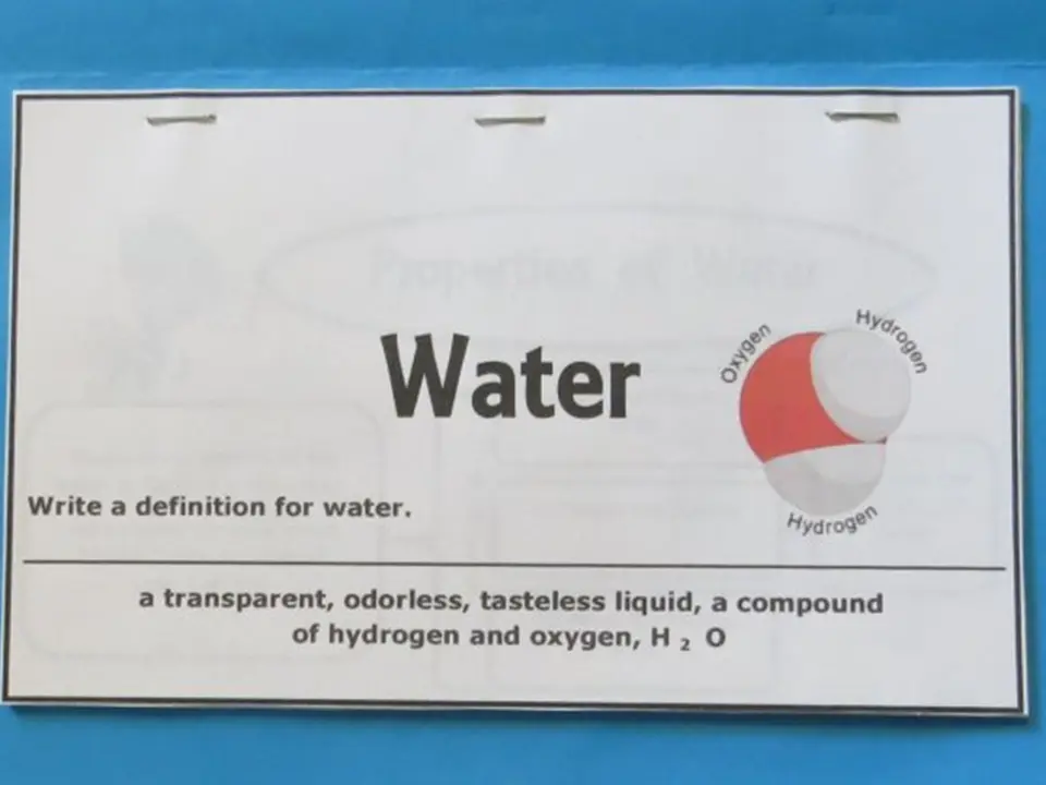Water facts booklet organizer