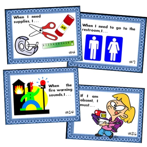 Back-to-School Procedures Task Cards