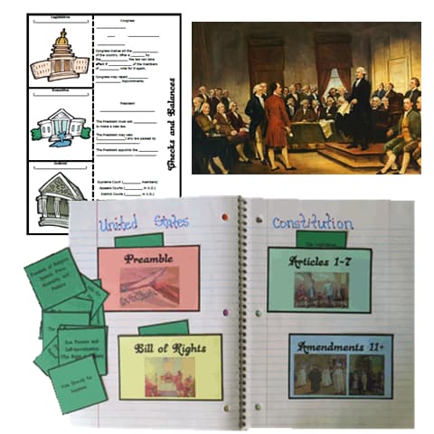 Constitution Facts and Foldable Organizers